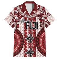 Bula Fiji Vintage Family Matching Summer Maxi Dress and Hawaiian Shirt Scarlet Masi Motifs