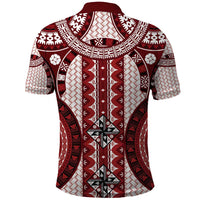 Bula Fiji Vintage Polo Shirt Scarlet Masi Motifs
