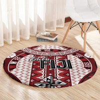 Bula Fiji Vintage Round Carpet Scarlet Masi Motifs