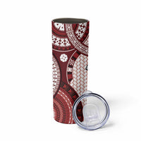 Bula Fiji Vintage Skinny Tumbler Scarlet Masi Motifs LT7 - Polynesian Pride
