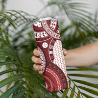 Bula Fiji Vintage Skinny Tumbler Scarlet Masi Motifs LT7 - Polynesian Pride