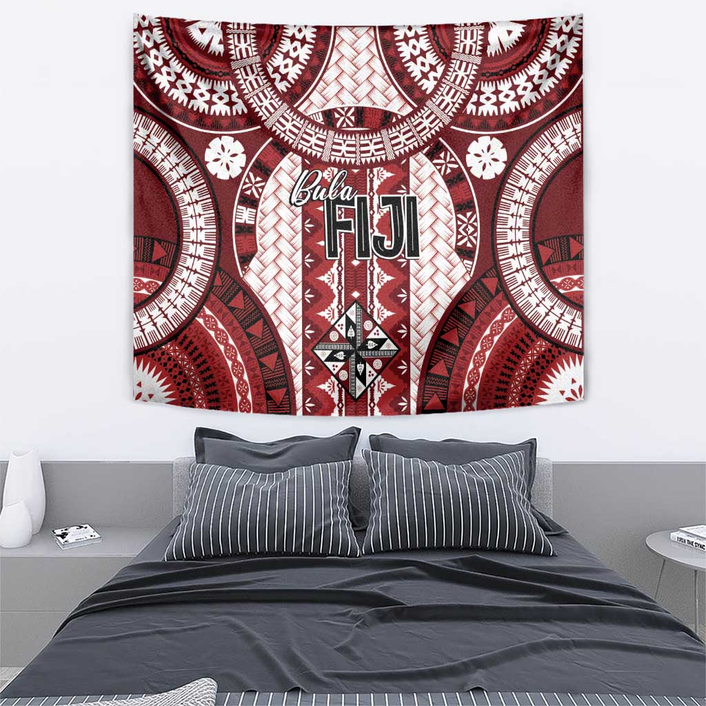 Bula Fiji Vintage Tapestry Scarlet Masi Motifs