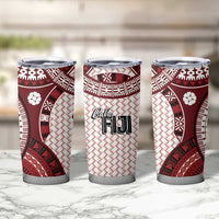 Bula Fiji Vintage Tumbler Cup Scarlet Masi Motifs