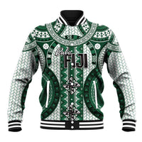 Bula Fiji Vintage Baseball Jacket Phthalo Green Masi Motifs