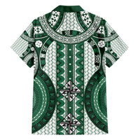 Bula Fiji Vintage Family Matching Tank Maxi Dress and Hawaiian Shirt Phthalo Green Masi Motifs