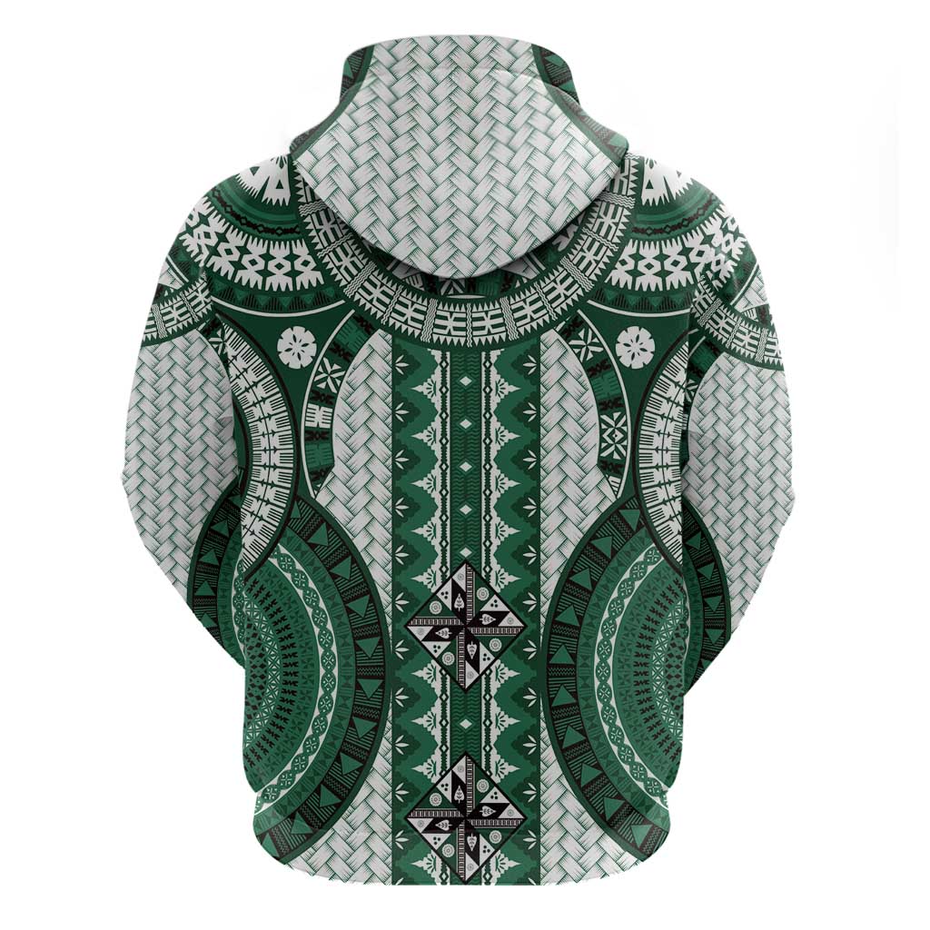 Bula Fiji Vintage Hoodie Phthalo Green Masi Motifs LT7 - Polynesian Pride