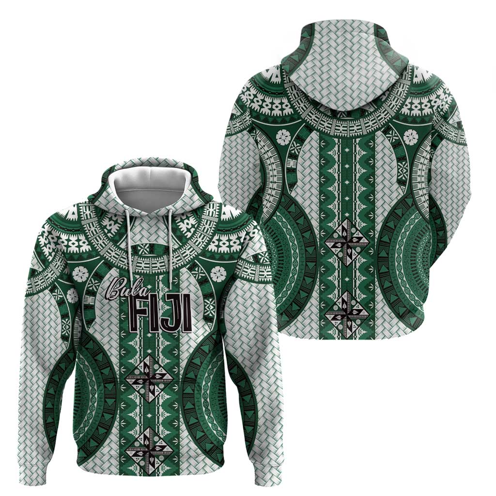 Bula Fiji Vintage Hoodie Phthalo Green Masi Motifs LT7 - Polynesian Pride
