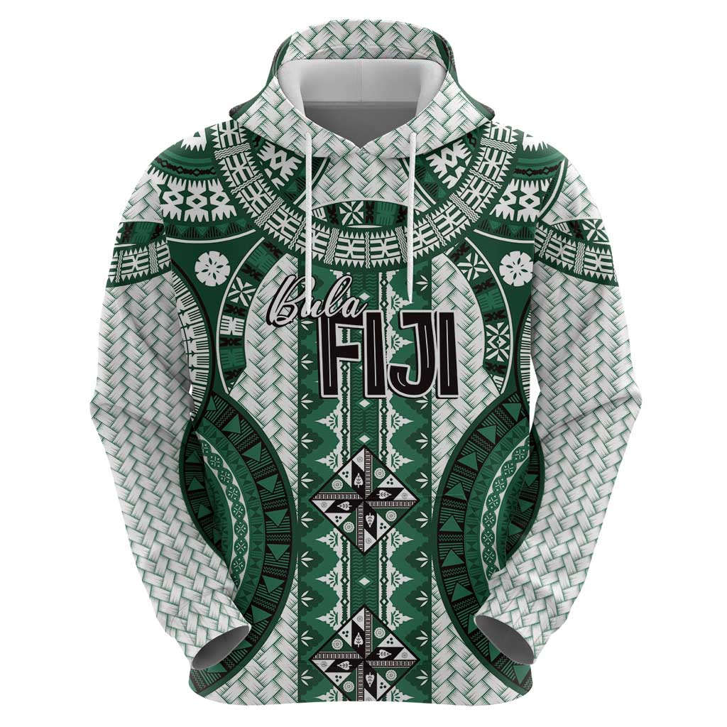 Bula Fiji Vintage Hoodie Phthalo Green Masi Motifs LT7 - Polynesian Pride