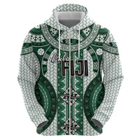 Bula Fiji Vintage Hoodie Phthalo Green Masi Motifs LT7 - Polynesian Pride