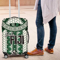 Bula Fiji Vintage Luggage Cover Phthalo Green Masi Motifs