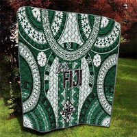 Bula Fiji Vintage Quilt Phthalo Green Masi Motifs