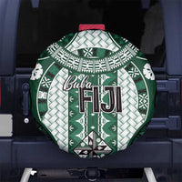 Bula Fiji Vintage Spare Tire Cover Phthalo Green Masi Motifs