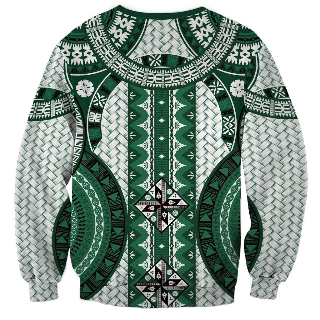Bula Fiji Vintage Sweatshirt Phthalo Green Masi Motifs