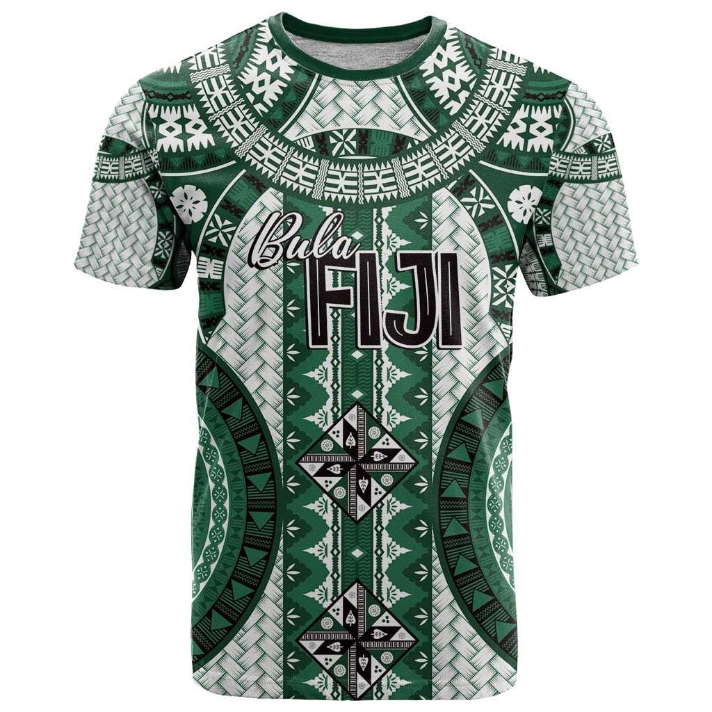 Bula Fiji Vintage T Shirt Phthalo Green Masi Motifs