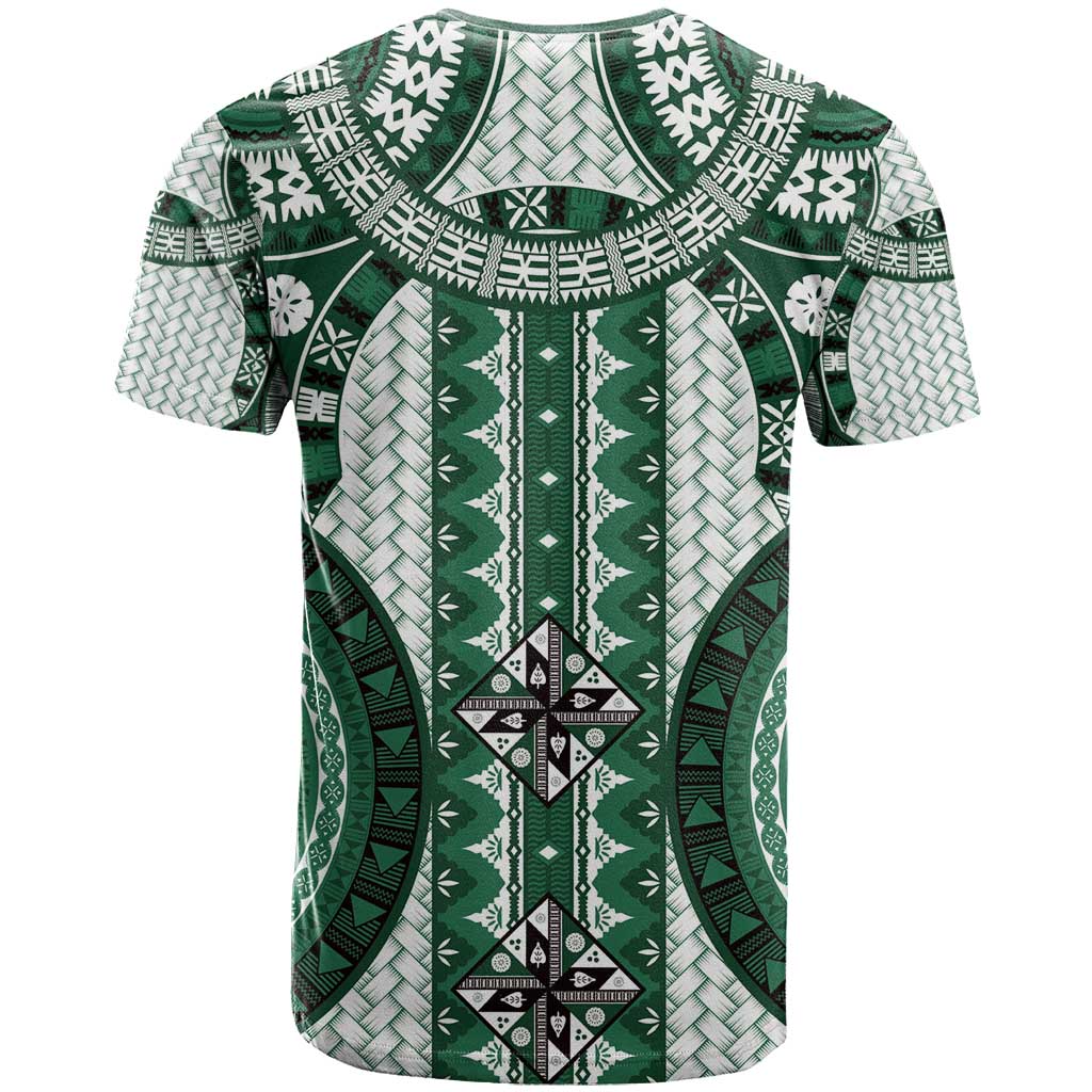 Bula Fiji Vintage T Shirt Phthalo Green Masi Motifs