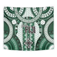 Bula Fiji Vintage Tapestry Phthalo Green Masi Motifs