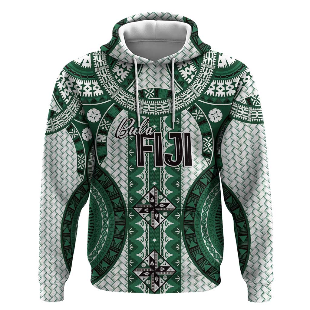 Bula Fiji Vintage Zip Hoodie Phthalo Green Masi Motifs LT7 Pullover Hoodie Phthalo Green - Polynesian Pride