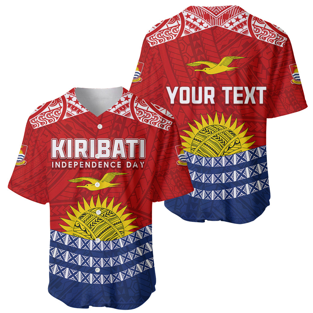 Personalised Kiribati Independence Day Baseball Jersey Flag Style 44th Anniversary LT7 - Polynesian Pride
