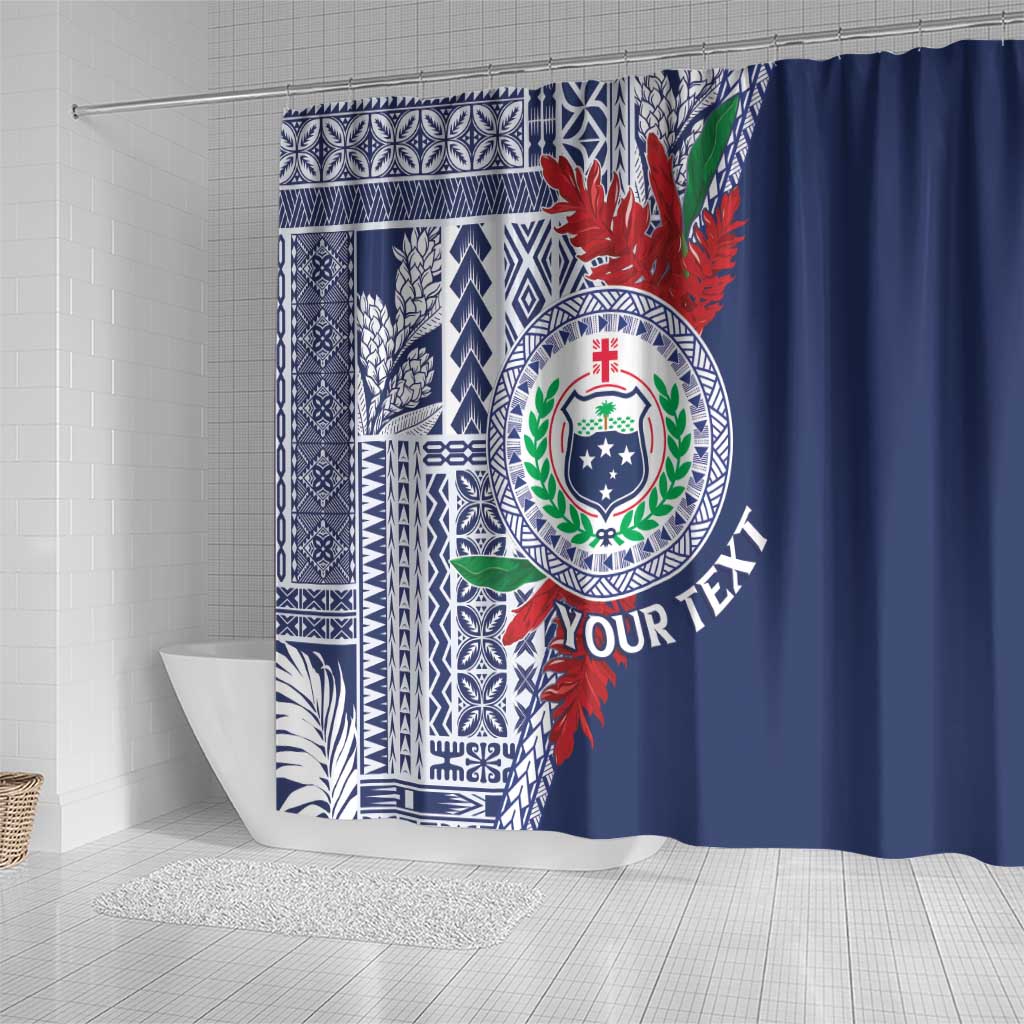 Samoa Rugby Personalized Shower Curtain Toa Samoa Myriad Siapo