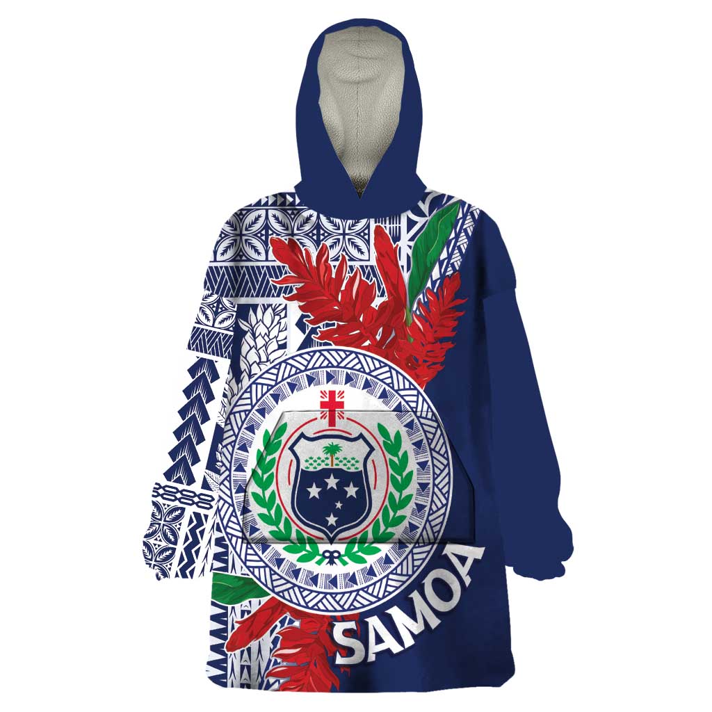 Samoa Rugby Personalized Wearable Blanket Hoodie Toa Samoa Myriad Siapo