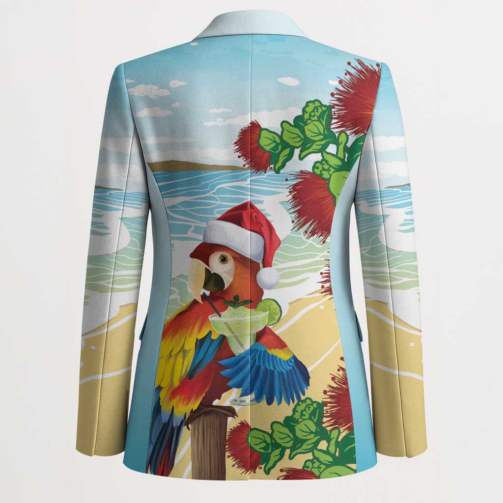 Have A Very Beach Christmas Blazer Parrot By Lehua Flower - Polynesian Pride
