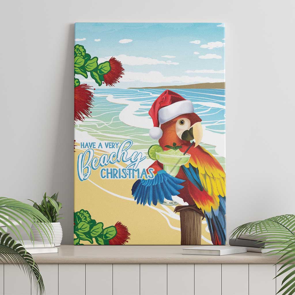 Have A Very Beach Christmas Canvas Wall Art Parrot By Lehua Flower - Polynesian Pride