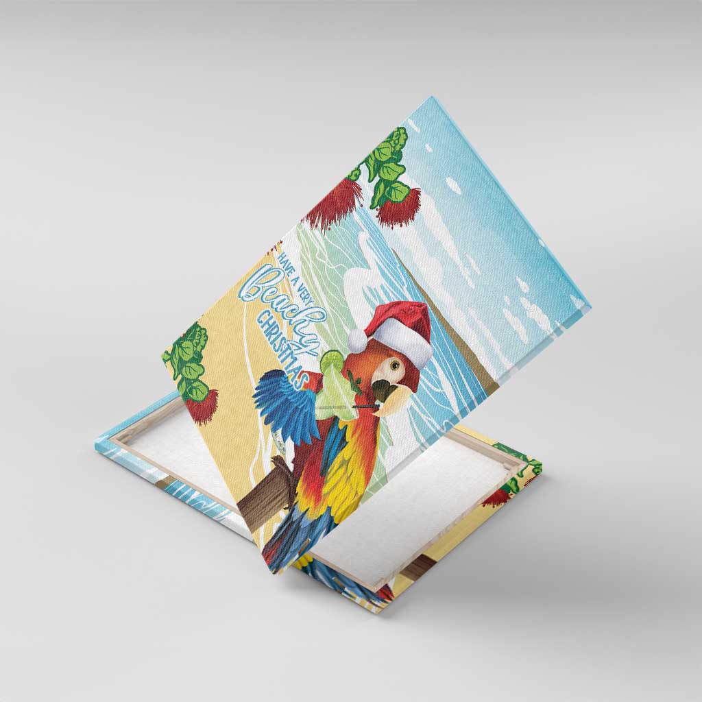 Have A Very Beach Christmas Canvas Wall Art Parrot By Lehua Flower - Polynesian Pride