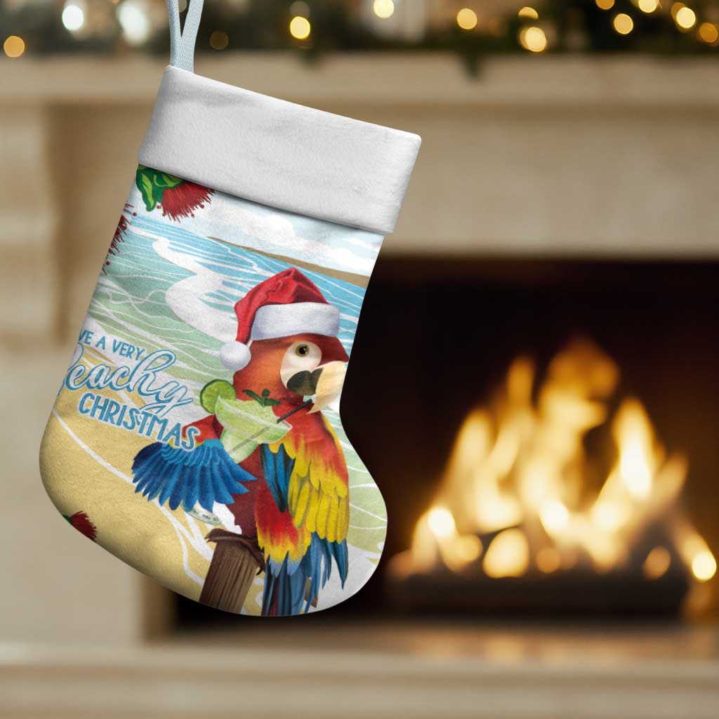 Have A Very Beach Christmas Stocking Parrot By Lehua Flower LT7 Set of 2 Art - Polynesian Pride