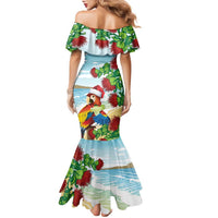 Have A Very Beach Christmas Family Matching Mermaid Dress and Hawaiian Shirt Parrot By Lehua Flower - Polynesian Pride