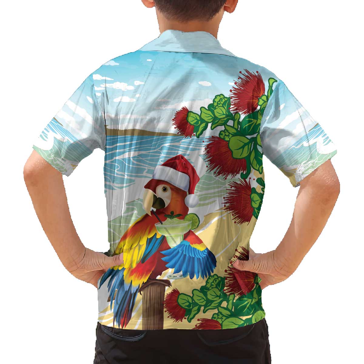 Have A Very Beach Christmas Family Matching Off The Shoulder Long Sleeve Dress and Hawaiian Shirt Parrot By Lehua Flower - Polynesian Pride