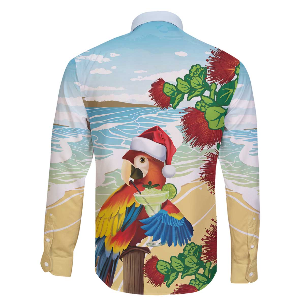 Have A Very Beach Christmas Family Matching Off The Shoulder Long Sleeve Dress and Hawaiian Shirt Parrot By Lehua Flower - Polynesian Pride