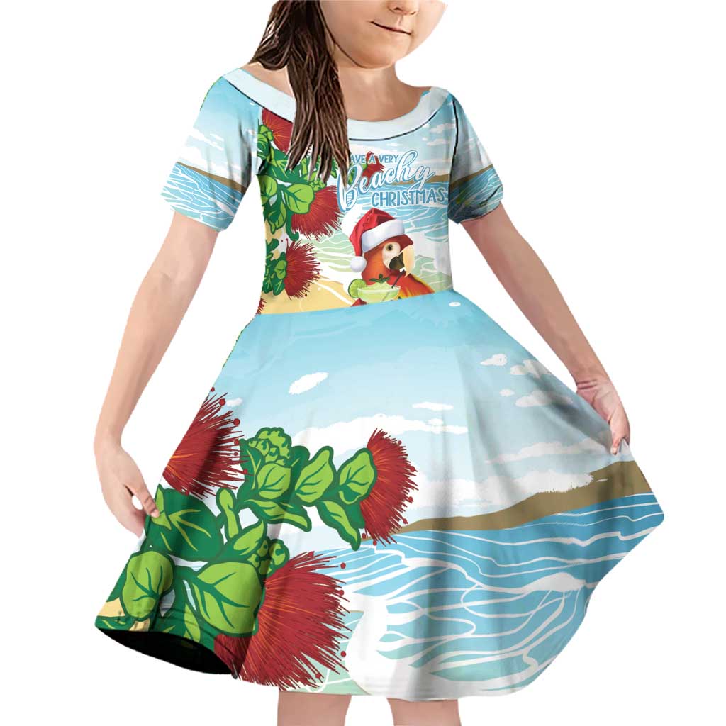 Have A Very Beach Christmas Family Matching Off Shoulder Short Dress and Hawaiian Shirt Parrot By Lehua Flower - Polynesian Pride