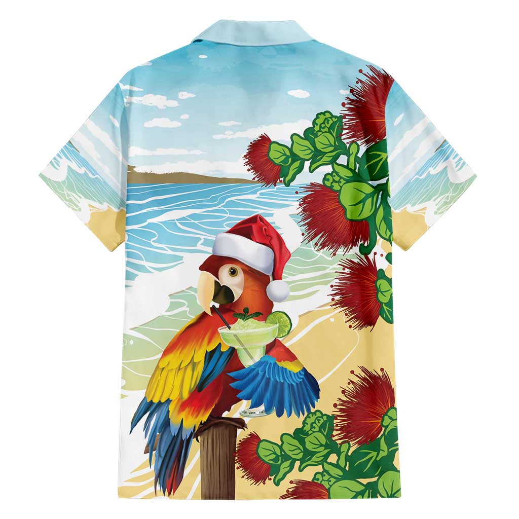 Have A Very Beach Christmas Family Matching Short Sleeve Bodycon Dress and Hawaiian Shirt Parrot By Lehua Flower - Polynesian Pride
