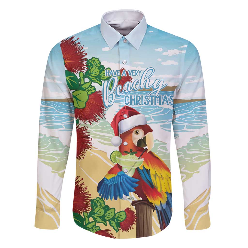 Have A Very Beach Christmas Family Matching Short Sleeve Bodycon Dress and Hawaiian Shirt Parrot By Lehua Flower - Polynesian Pride