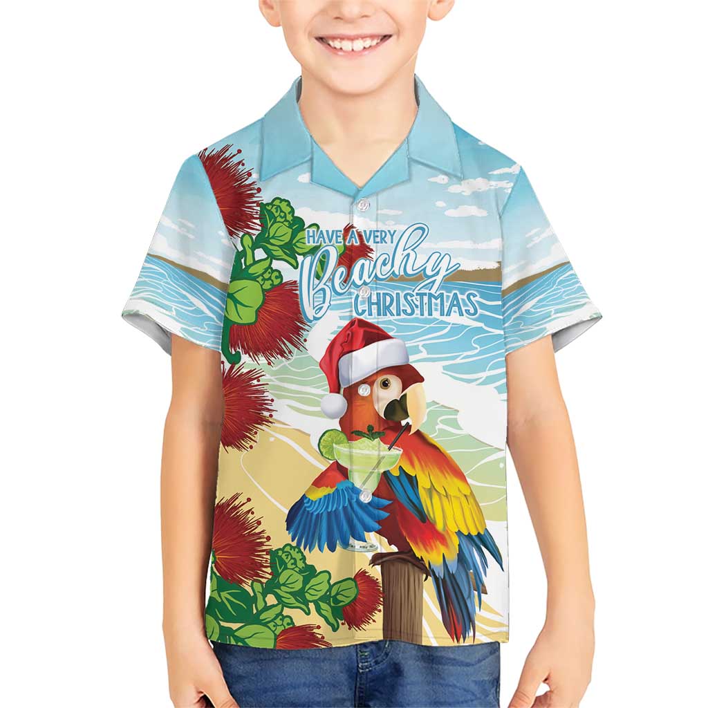 Have A Very Beach Christmas Family Matching Short Sleeve Bodycon Dress and Hawaiian Shirt Parrot By Lehua Flower - Polynesian Pride