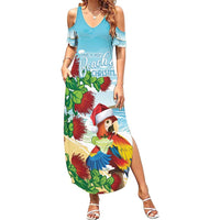 Have A Very Beach Christmas Family Matching Summer Maxi Dress and Hawaiian Shirt Parrot By Lehua Flower - Polynesian Pride