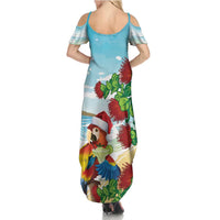 Have A Very Beach Christmas Family Matching Summer Maxi Dress and Hawaiian Shirt Parrot By Lehua Flower - Polynesian Pride