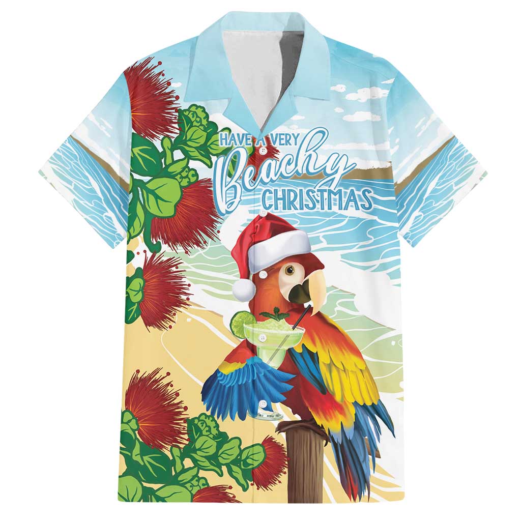Have A Very Beach Christmas Family Matching Tank Maxi Dress and Hawaiian Shirt Parrot By Lehua Flower - Polynesian Pride