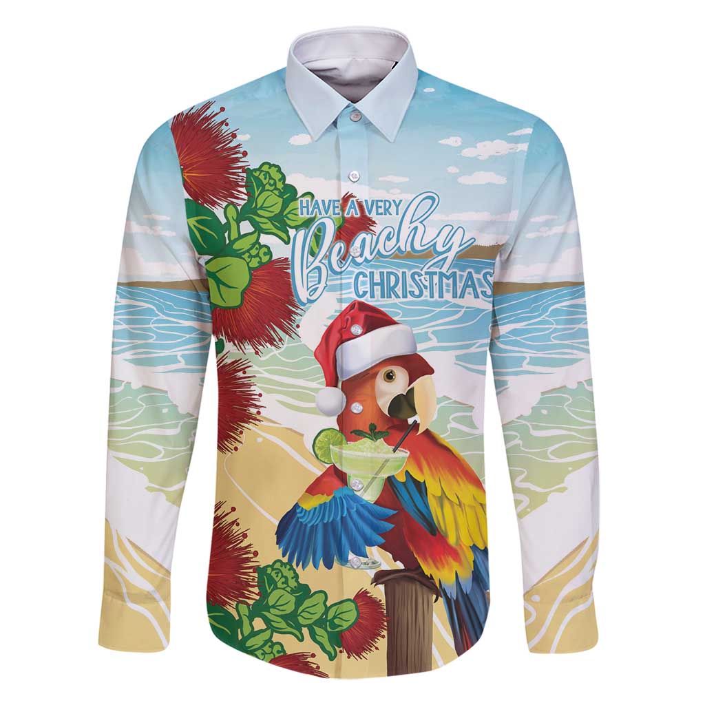 Have A Very Beach Christmas Family Matching Tank Maxi Dress and Hawaiian Shirt Parrot By Lehua Flower - Polynesian Pride