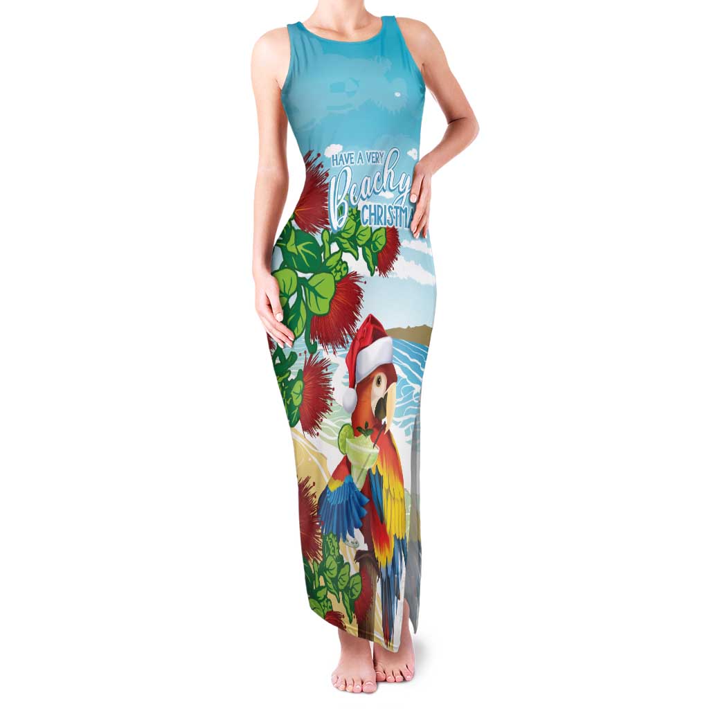 Have A Very Beach Christmas Family Matching Tank Maxi Dress and Hawaiian Shirt Parrot By Lehua Flower - Polynesian Pride