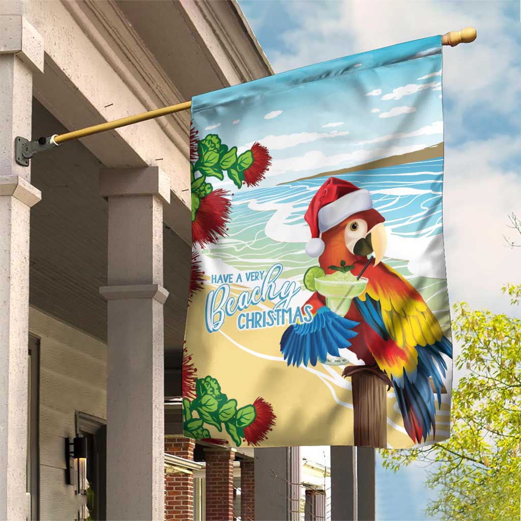 Have A Very Beach Christmas Garden Flag Parrot By Lehua Flower - Polynesian Pride