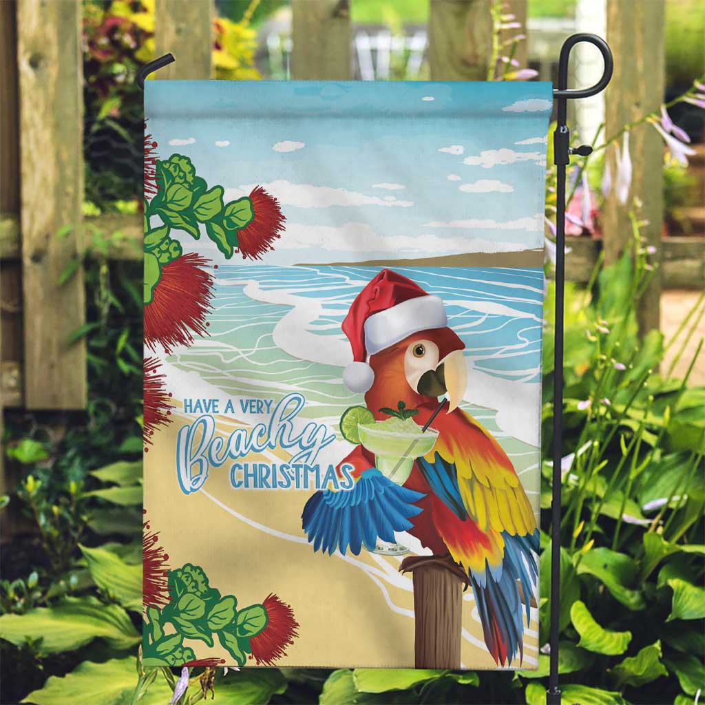 Have A Very Beach Christmas Garden Flag Parrot By Lehua Flower - Polynesian Pride