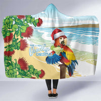 Have A Very Beach Christmas Hooded Blanket Parrot By Lehua Flower - Polynesian Pride