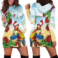 Have A Very Beach Christmas Hoodie Dress Parrot By Lehua Flower - Polynesian Pride