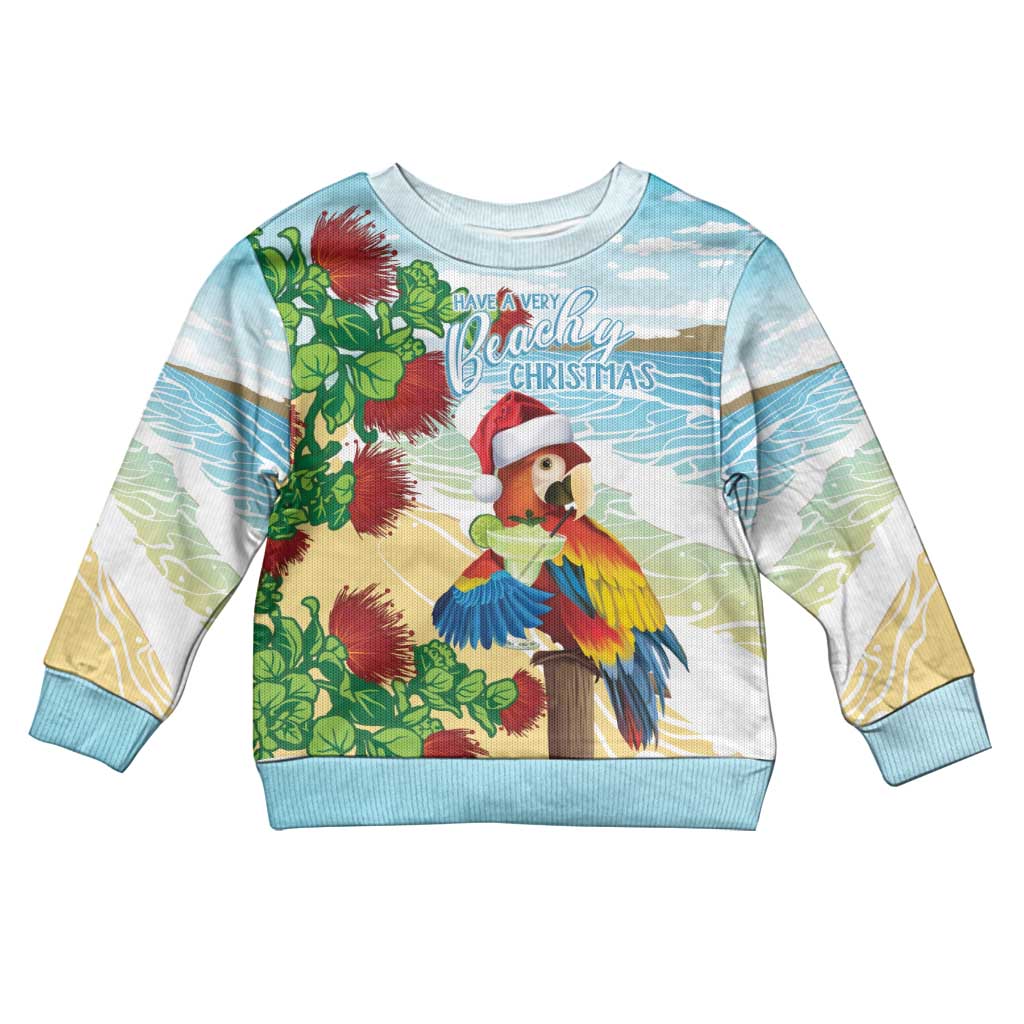 Have A Very Beach Christmas Kid Ugly Christmas Sweater Parrot By Lehua Flower - Polynesian Pride