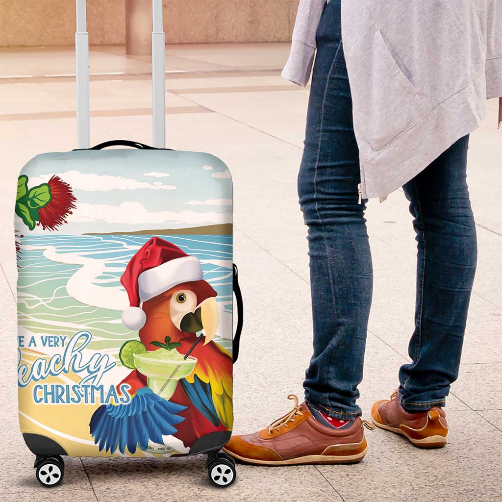 Have A Very Beach Christmas Luggage Cover Parrot By Lehua Flower LT7 Art - Polynesian Pride