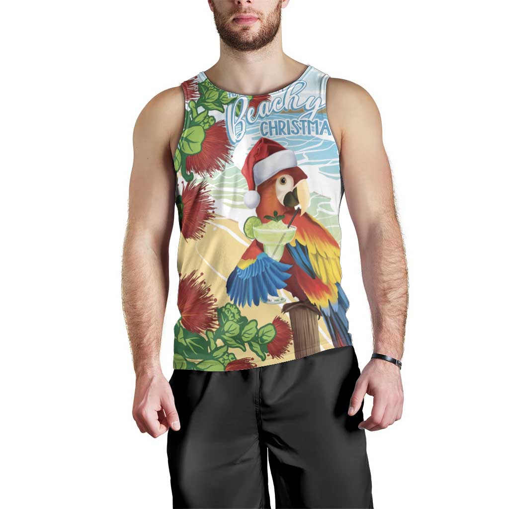 Have A Very Beach Christmas Men Tank Top Parrot By Lehua Flower - Polynesian Pride