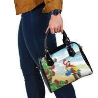 Have A Very Beach Christmas Shoulder Handbag Parrot By Lehua Flower - Polynesian Pride