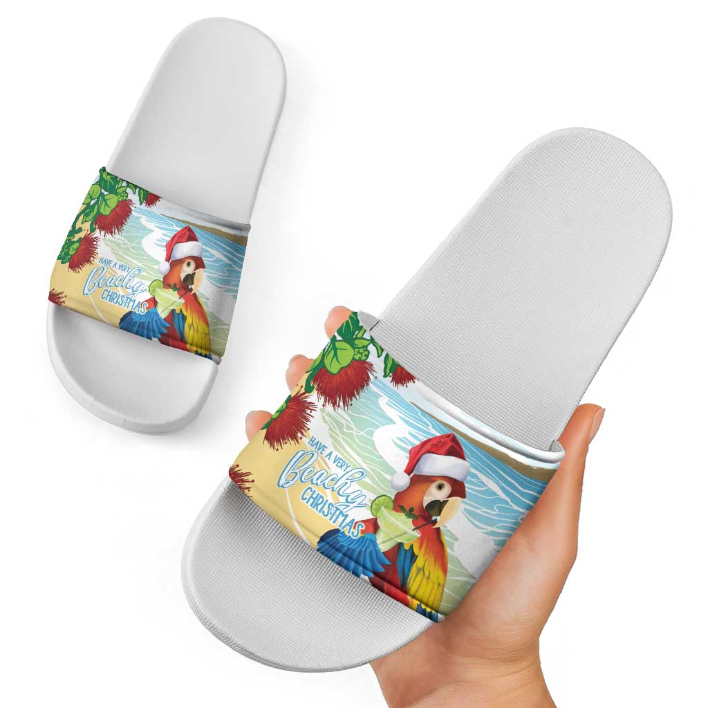 Have A Very Beach Christmas Slide Sandals Parrot By Lehua Flower LT7 - Polynesian Pride