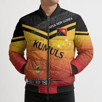 Papua New Guinea Custom Rugby The Kumuls Bomber Puffer Jacket Motuan Inspired Pattern LT7 - Polynesian Pride